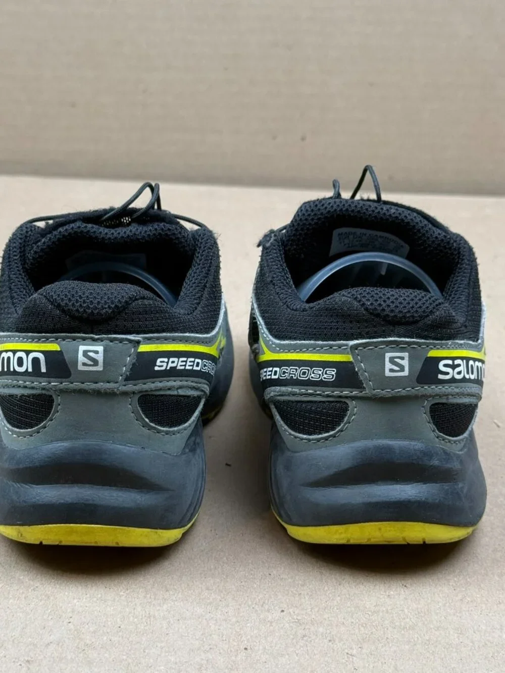Kids' Salomon Speedcross Trail Running Shoes Black Yellow Size 13K